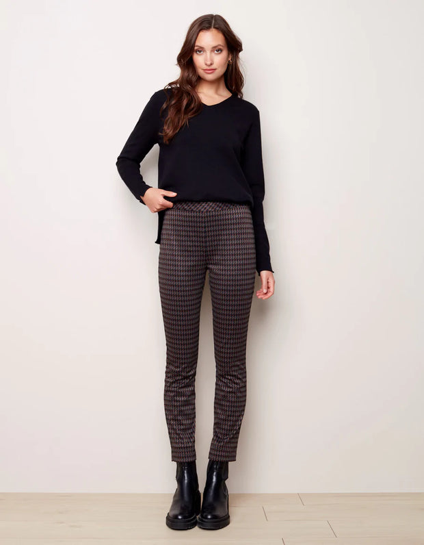 CharlieB Houndstooth Knit Pants Style # C5292/446B color P417(Spice)